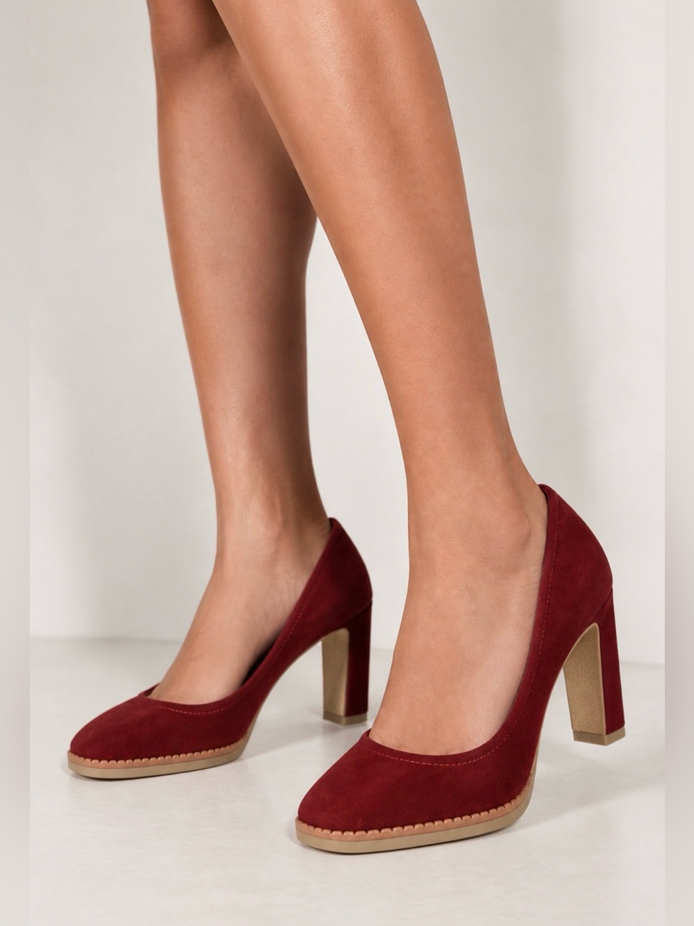 Anthropologie Lola Cruz Burgundy Red Suede Leather Heels Shoes Women's Sz 9 NWT